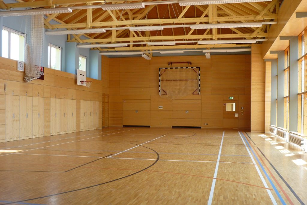 Sporthalle in Wildau von Innen